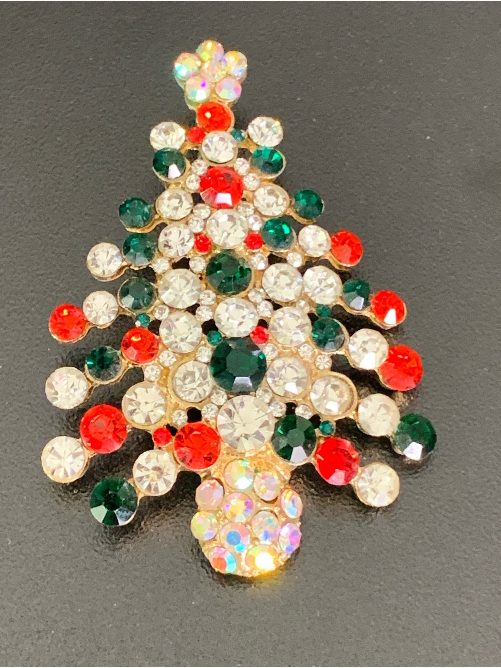 VINTAGE RHINESTONE CHRISTMAS TREE Brooch